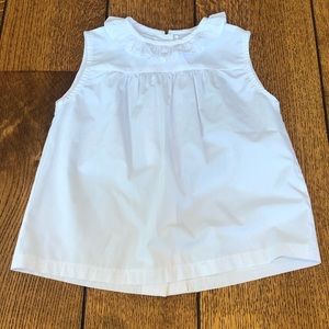 White Blouse With Ruffles and Button Back